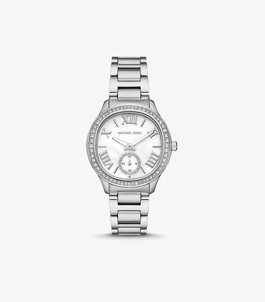 MICHAEL KORS SAGE PAVÉ SILVER-TONE WATCH MK4807