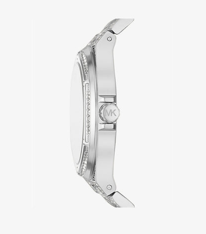 MICHAEL KORS OVERSIZED LENNOX PAVÉ SILVER-TONE WATCH MK6990