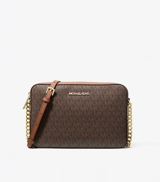 MICHAEL KORS JET SET LARGE PRINTED LOGO CROSSBODY BAG