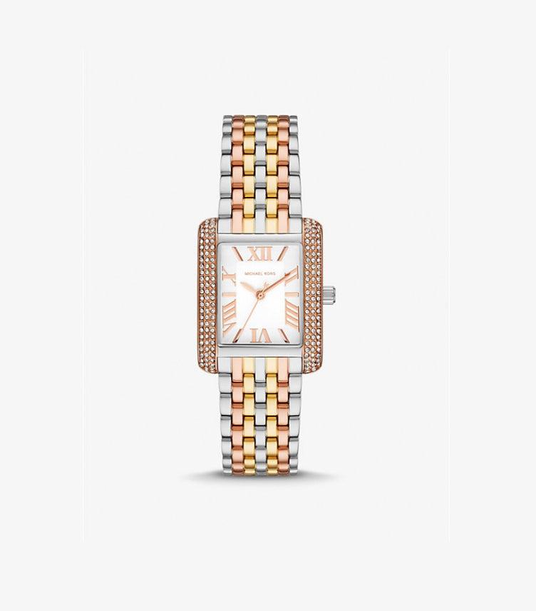 MICHAEL KORS PETITE EMERY PAVÉ TRI-TONE WATCH MK4744
