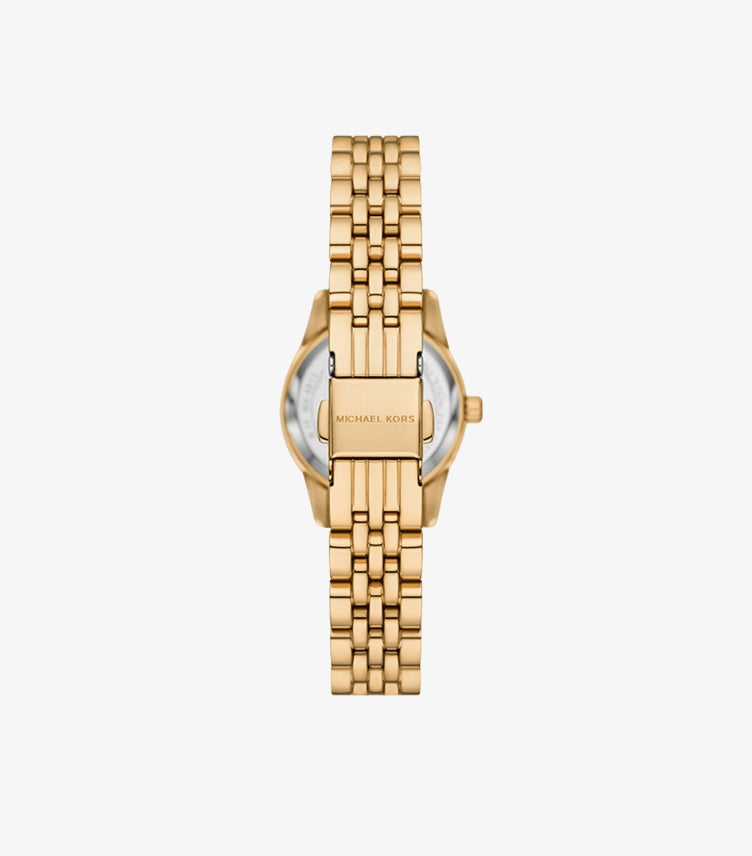MICHAEL KORS LEXINGTON THREE-HAND GOLD-TONE STAINLESS STEEL WATCH MK4802