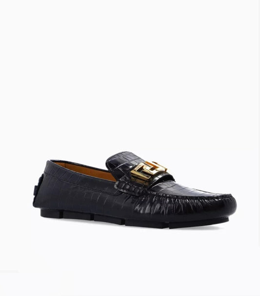 VERSACE GRECA DRIVING SHOES IN LEATHER