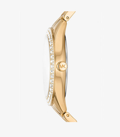 MICHAEL KORS HARLOWE PAVÉ GOLD-TONE WATCH MK4709
