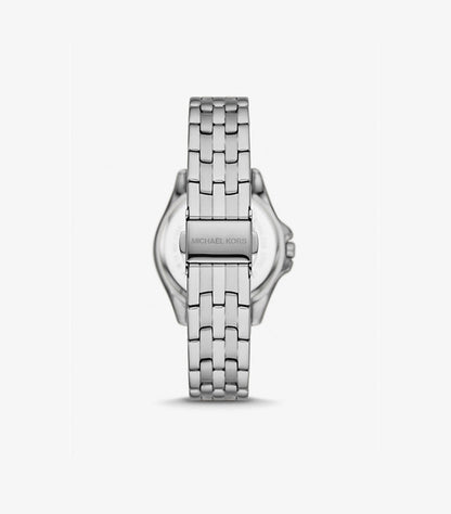 MICHAEL KORS MINI PILOT BAGUETTE RAINBOW PAVÉ SILVER-TONE WATCH MK7368