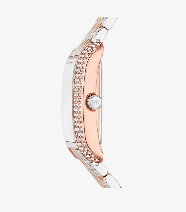 MICHAEL KORS PETITE EMERY PAVÉ TRI-TONE WATCH MK4744