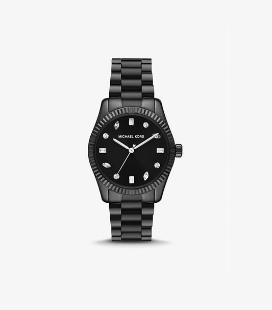 MICHAEL KORS LEXINGTON PAVÉ BLACK-TONE WATCH MK7442