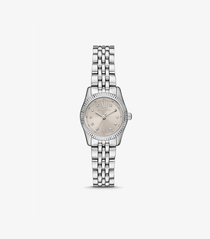MICHAEL KORS PETITE LEXINGTON PAVÉ SILVER-TONE WATCH MK4843