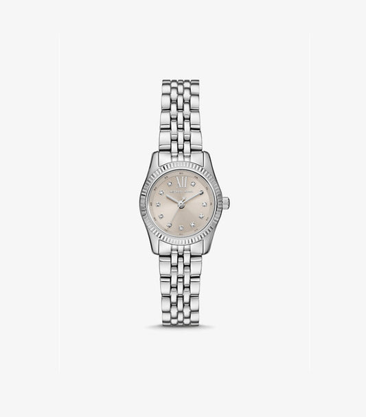 MICHAEL KORS PETITE LEXINGTON PAVÉ SILVER-TONE WATCH MK4843