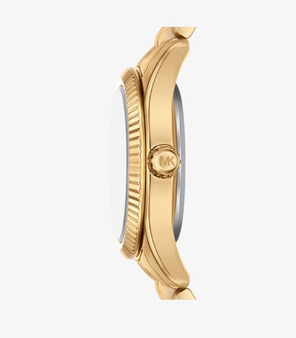 MICHAEL KORS LEXINGTON THREE-HAND GOLD-TONE STAINLESS STEEL WATCH MK4802