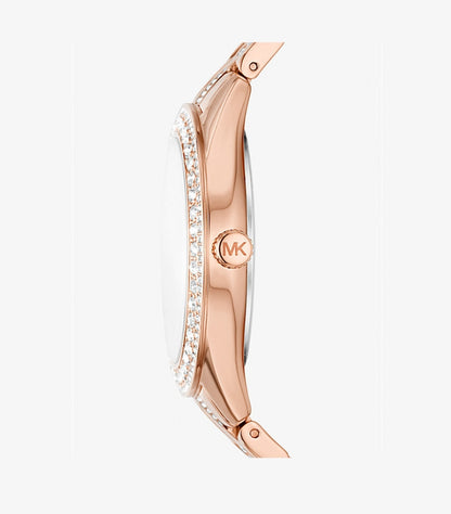 MICHAEL KORS HARLOWE PAVÉ ROSE GOLD-TONE WATCH MK4710