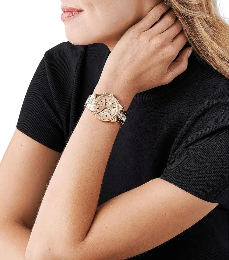 MICHAEL KORS QUARTZ GOLD DIAL WATCH MK6484