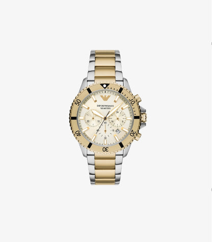 EMPORIO ARMANI MEN'S WORLD EXPLORER CHRONOGRAPH TWO-TONE STAINLESS STEEL WATCH AR11606