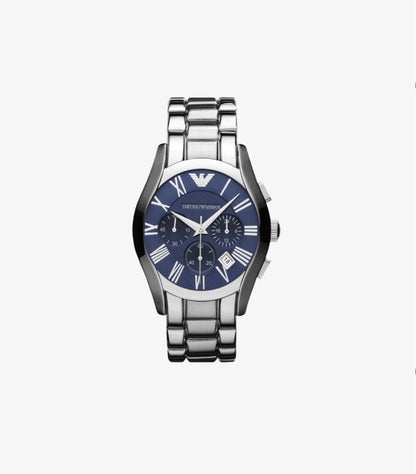 EMPORIO ARMANI MEN’S CHRONOGRAPH QUARTZ STAINLESS STEEL BLUE DIAL WATCH AR1635