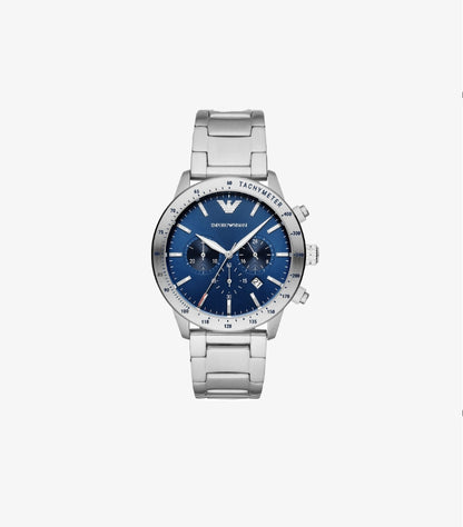 EMPORIO ARMANI MEN’S QUARTZ STAINLESS STEEL BLUE DIAL 44MM WATCH AR11306