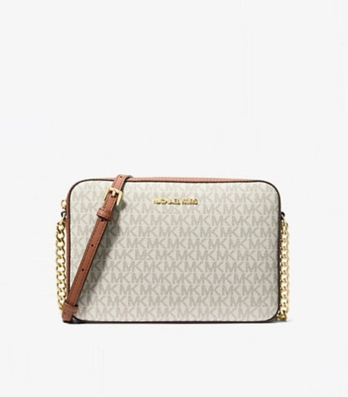 MICHAEL KORS JET SET LARGE PRINTED LOGO CROSSBODY BAG