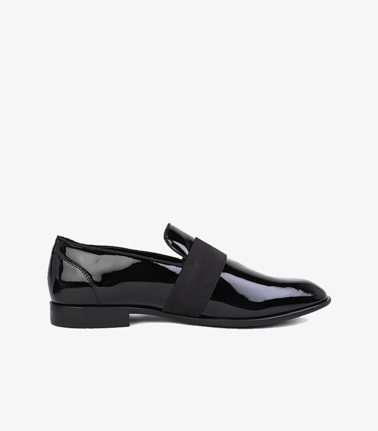 ZARA MAN BLACK PATENT LEATHER STRAP LOAFERS