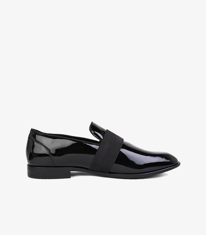 ZARA MAN BLACK PATENT LEATHER STRAP LOAFERS