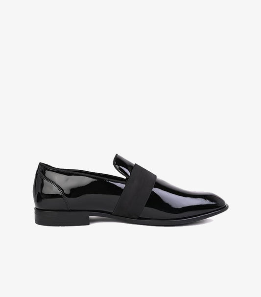 ZARA MAN BLACK PATENT LEATHER STRAP LOAFERS