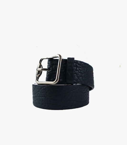 BURBERRY MEN'S LEATHER BELT – NAVY