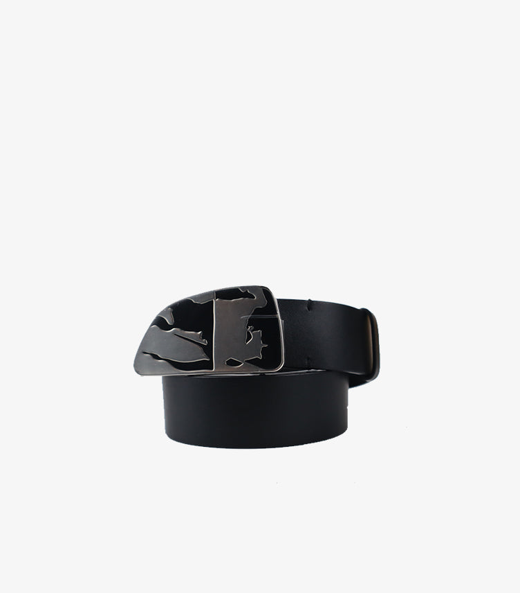 BURBERRY LEATHER BELT WITH LOGO BUCKLE – BLACK