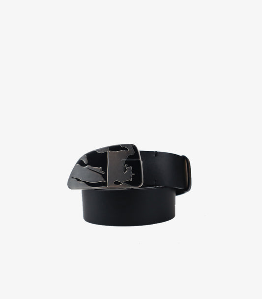 BURBERRY LEATHER BELT WITH LOGO BUCKLE – BLACK
