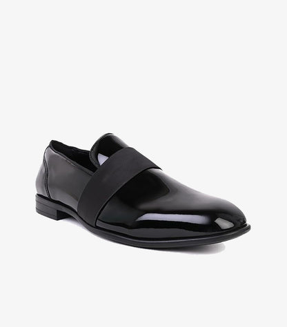 ZARA MAN BLACK PATENT LEATHER STRAP LOAFERS
