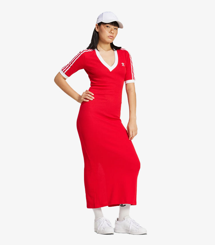 ADIDAS 3-STRIPES KNIT V-NECK DRESS