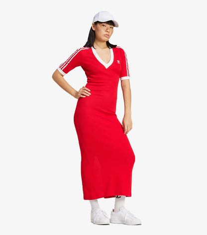 ADIDAS 3-STRIPES KNIT V-NECK DRESS