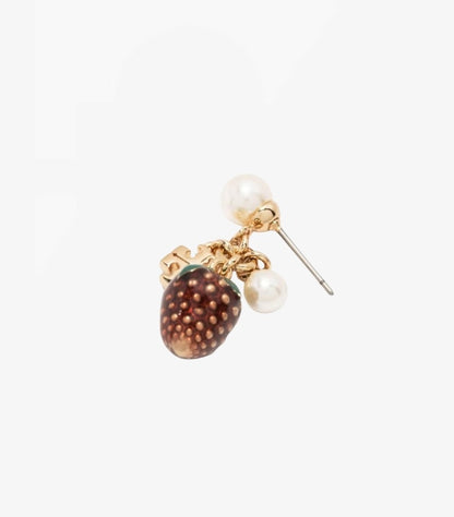 TORY BURCH KIRA FAUX PEARL STRAWBERRY RASPBERRY DROP EARRING