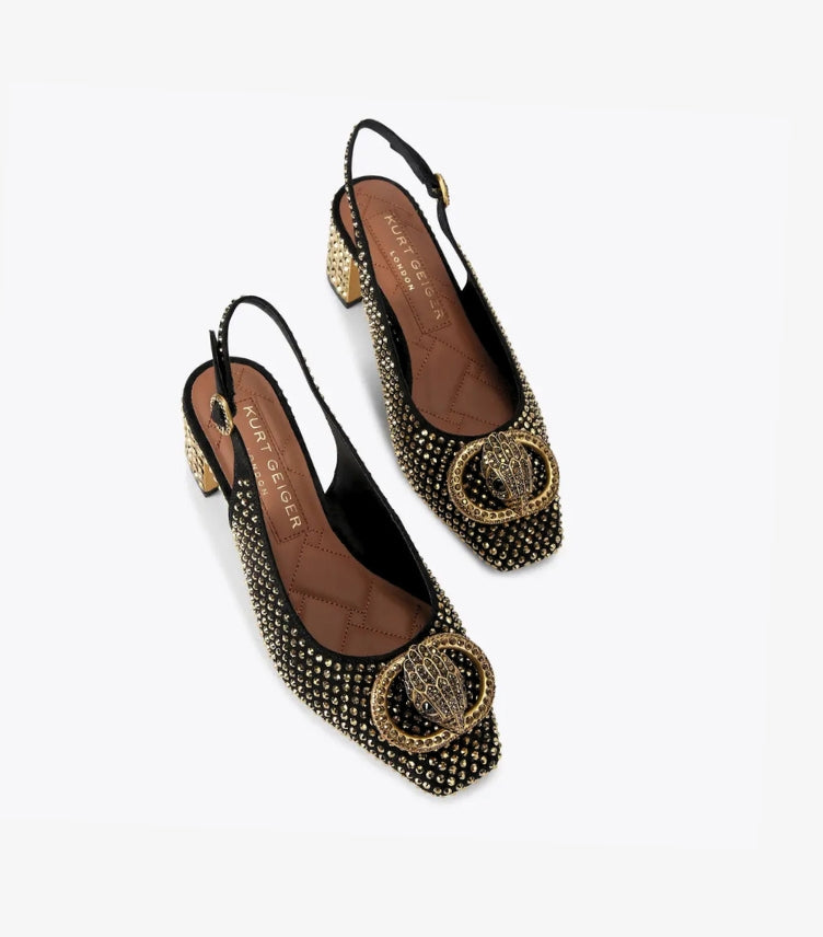 KURT GEIGER CHELSEA BLOCK SLING BACK HEEL