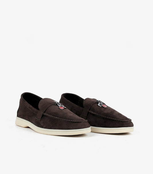 LORO PIANA SUMMER CHARMS WALK SUEDE LOAFERS