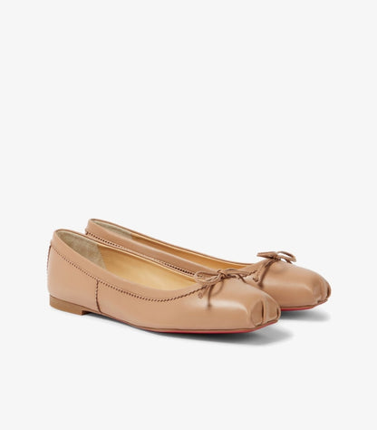 CHRISTIAN LOUBOUTIN MAMADRAGUE LEATHER BALLETR FLATS