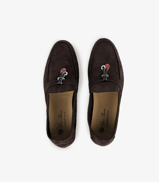 LORO PIANA SUMMER CHARMS WALK SUEDE LOAFERS