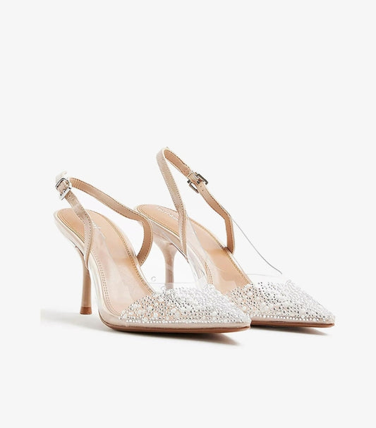 RIVER ISLAND PERSPEX POINTED COURT SHOES