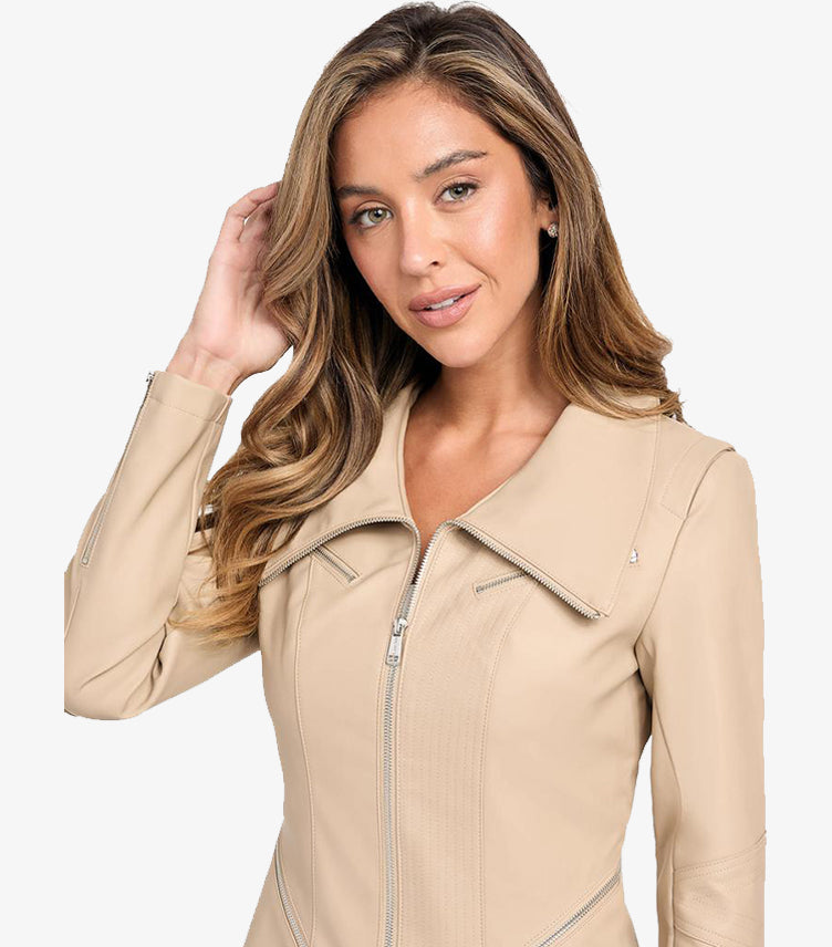 GUESS FACTORY WOMEN’S DANI FAUX-LEATHER MOTO JACKET