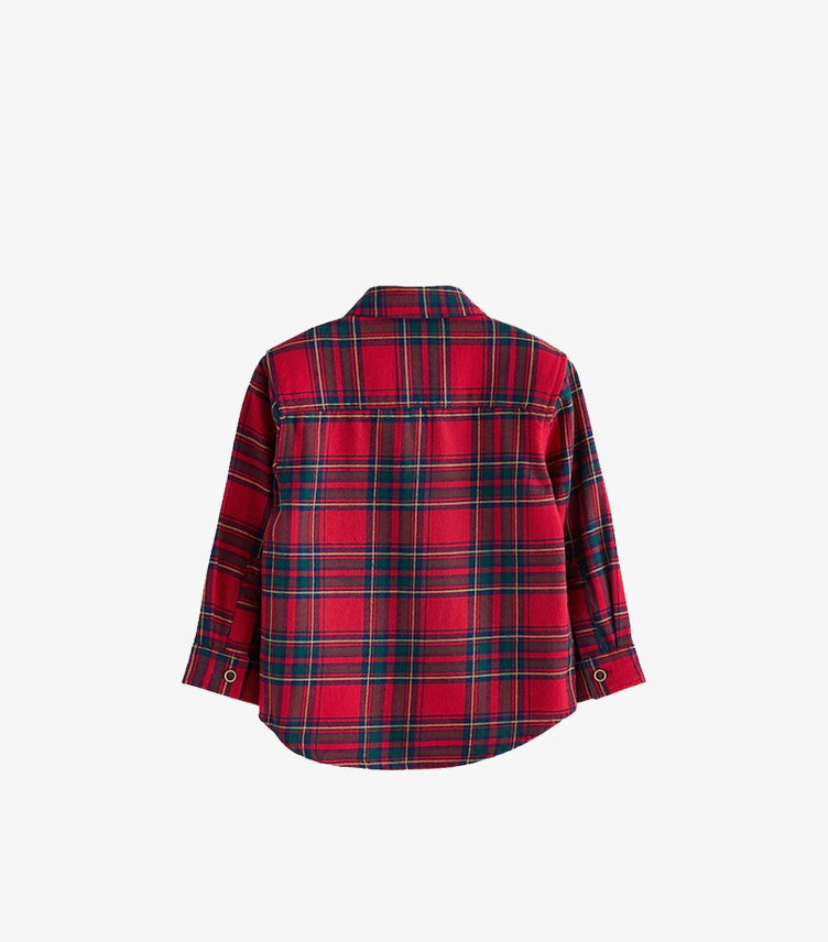 NEXT RED TARTAN CHARACTER LONG SLEEVE CHECK SHIRT.