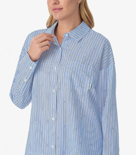 DKNY LADIES COTTON BLEND PYJAMA SET IN BLUE