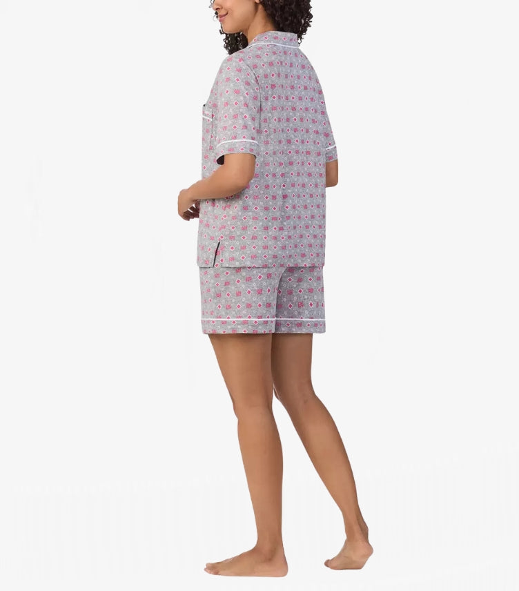 DKNY LADIES NOTCH COLLAR 03 PIECE PYJAMA SET IN GREY