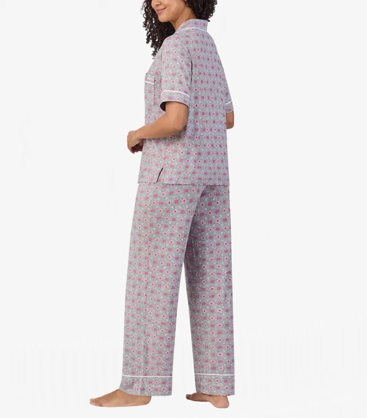 DKNY LADIES NOTCH COLLAR 03 PIECE PYJAMA SET IN GREY