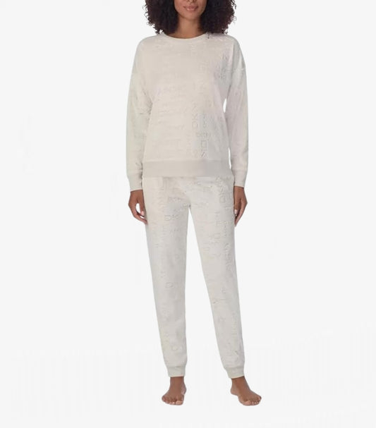 DKNY STRETCH VELOUR 02 PIECE LOUNGE SET