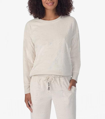 DKNY STRETCH VELOUR 02 PIECE LOUNGE SET