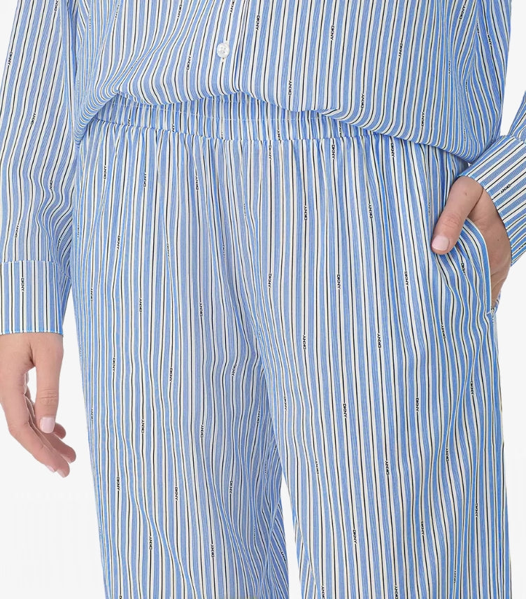 DKNY LADIES COTTON BLEND PYJAMA SET IN BLUE