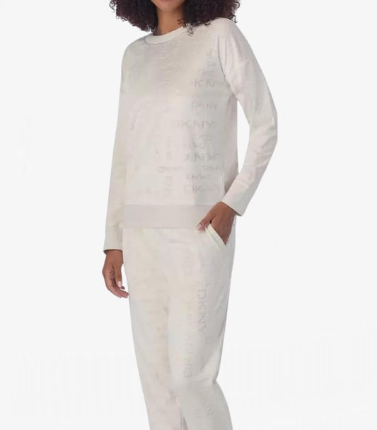DKNY STRETCH VELOUR 02 PIECE LOUNGE SET