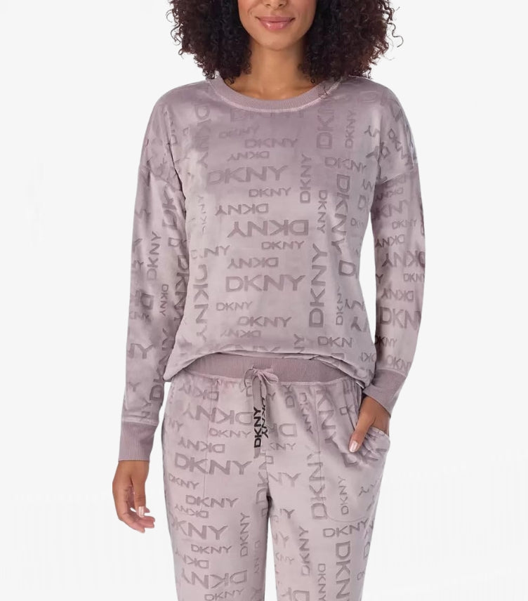 DKNY STRETCH VELOUR 02 PIECE LOUNGE SET
