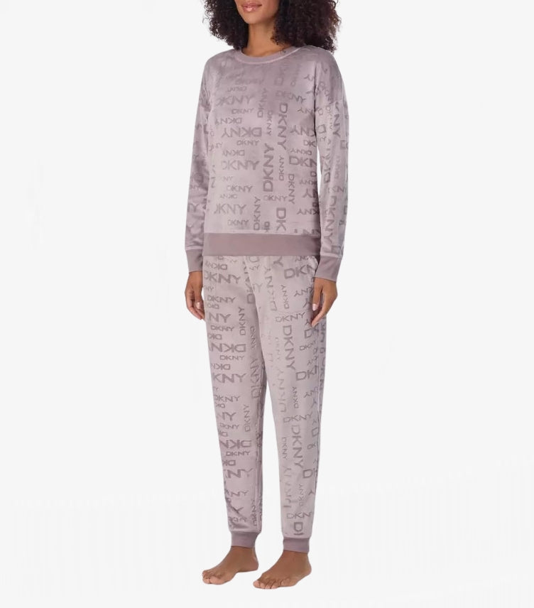 DKNY STRETCH VELOUR 02 PIECE LOUNGE SET