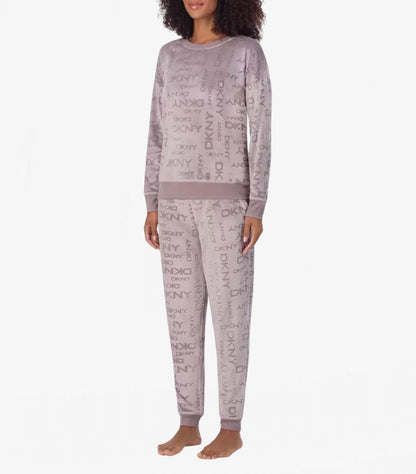 DKNY STRETCH VELOUR 02 PIECE LOUNGE SET