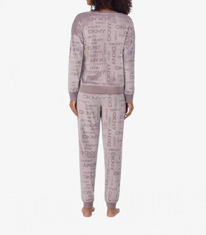 DKNY STRETCH VELOUR 02 PIECE LOUNGE SET