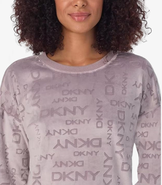 DKNY STRETCH VELOUR 02 PIECE LOUNGE SET