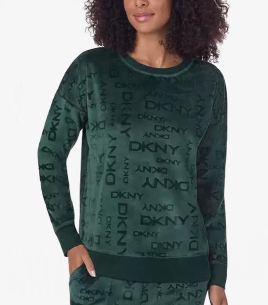 DKNY STRETCH VELOUR 02 PIECE LOUNGE SET
