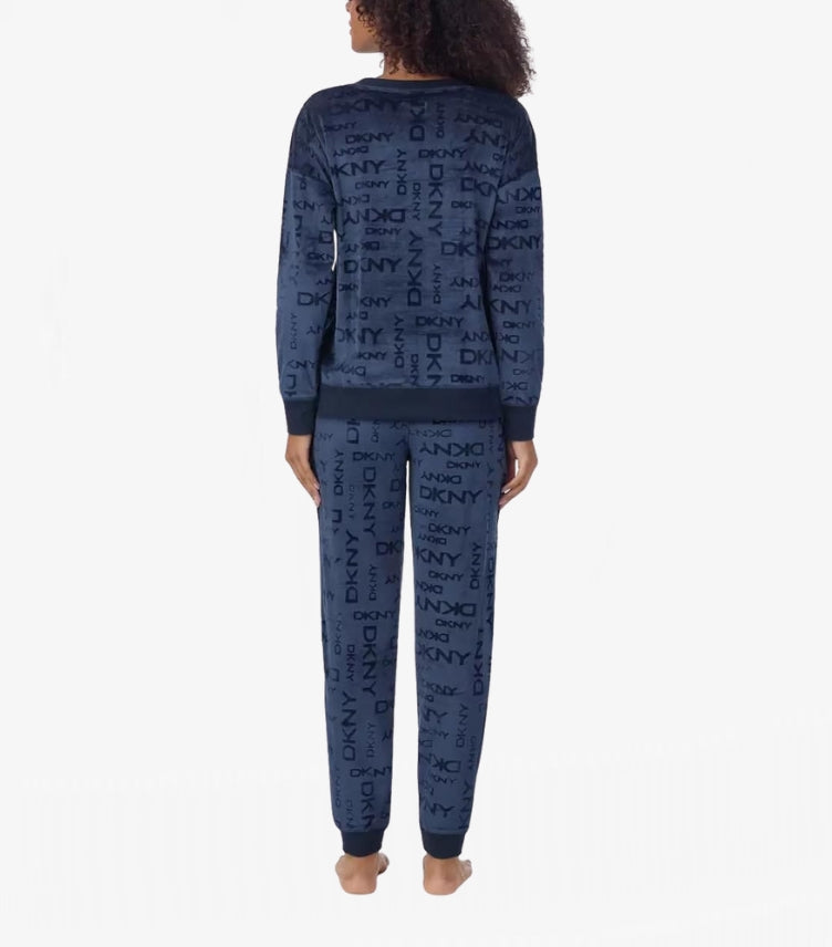 DKNY STRETCH VELOUR 02 PIECE LOUNGE SET